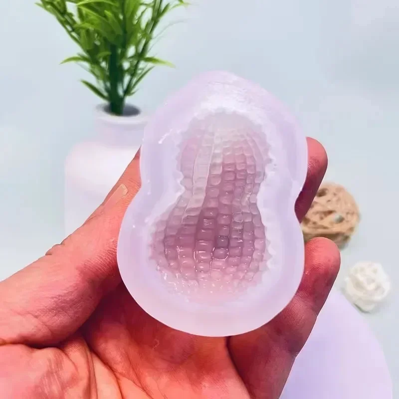Candle Molds - 3個入り 2026年 最高品質 新型模擬ピーナッツシリコンモールド、DIY手作りキャンドル石鹸石膏樹脂型クラフト