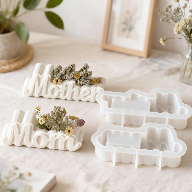 Candle Containers - 文字型花瓶石膏シリコンモールド DIY 英語アルファベットデスクトップ装飾品樹脂モールドキャンドルアロマ石膏容器作り