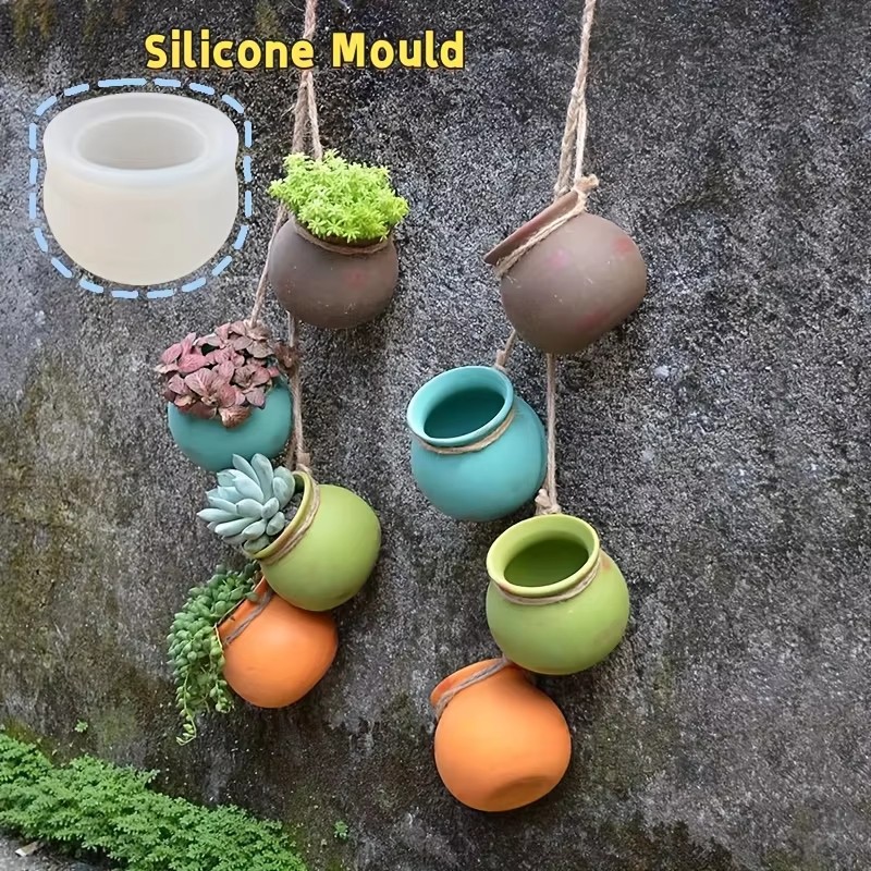 Candle Containers - シリコンフラワーポット型、樹脂型、エポキシ型、香り付きキャンドル型、小型多肉植物用フラワーポット、壁掛けフラワーポット、ヴィンテージ陶器型、手作りDIY容器型、エポキシ樹脂製造用型