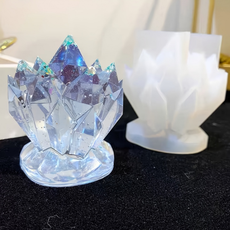 Candle Molds - シリコンモールドキャンドル,クリスタルクラスター装飾,時計ジュエリー,エポキシ成形金型,1個