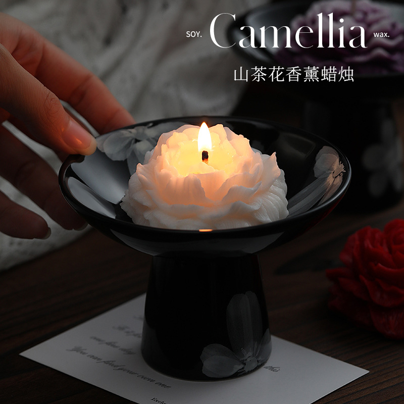 Soy Wax - 椿の香りのキャンドルシンプルな高度なセンスヨガ瞑想誕生日ギフト家の装飾飾り