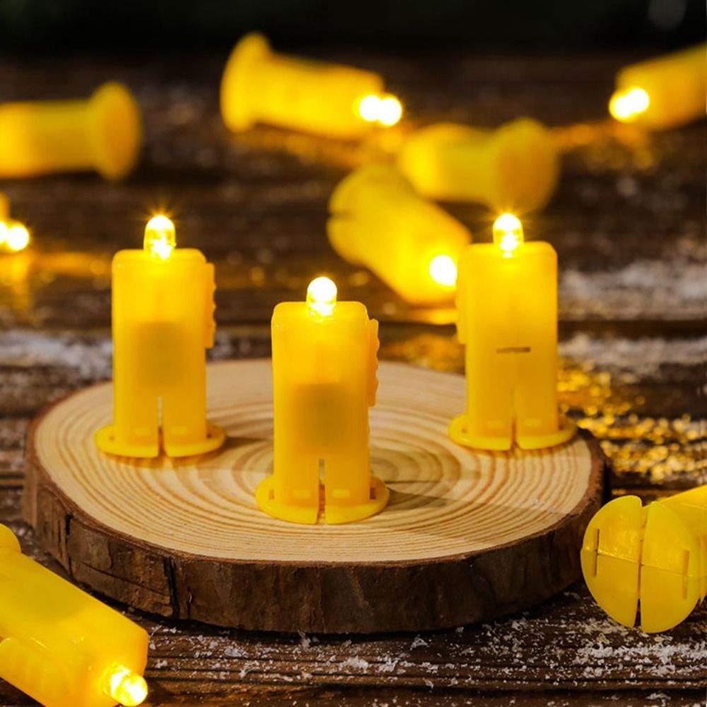 Candle Wick - 10 個電子ライトランタン LED ウィック DIY 材料内蔵ランプランタンライトミニチュアイエローウィックランプパーティー