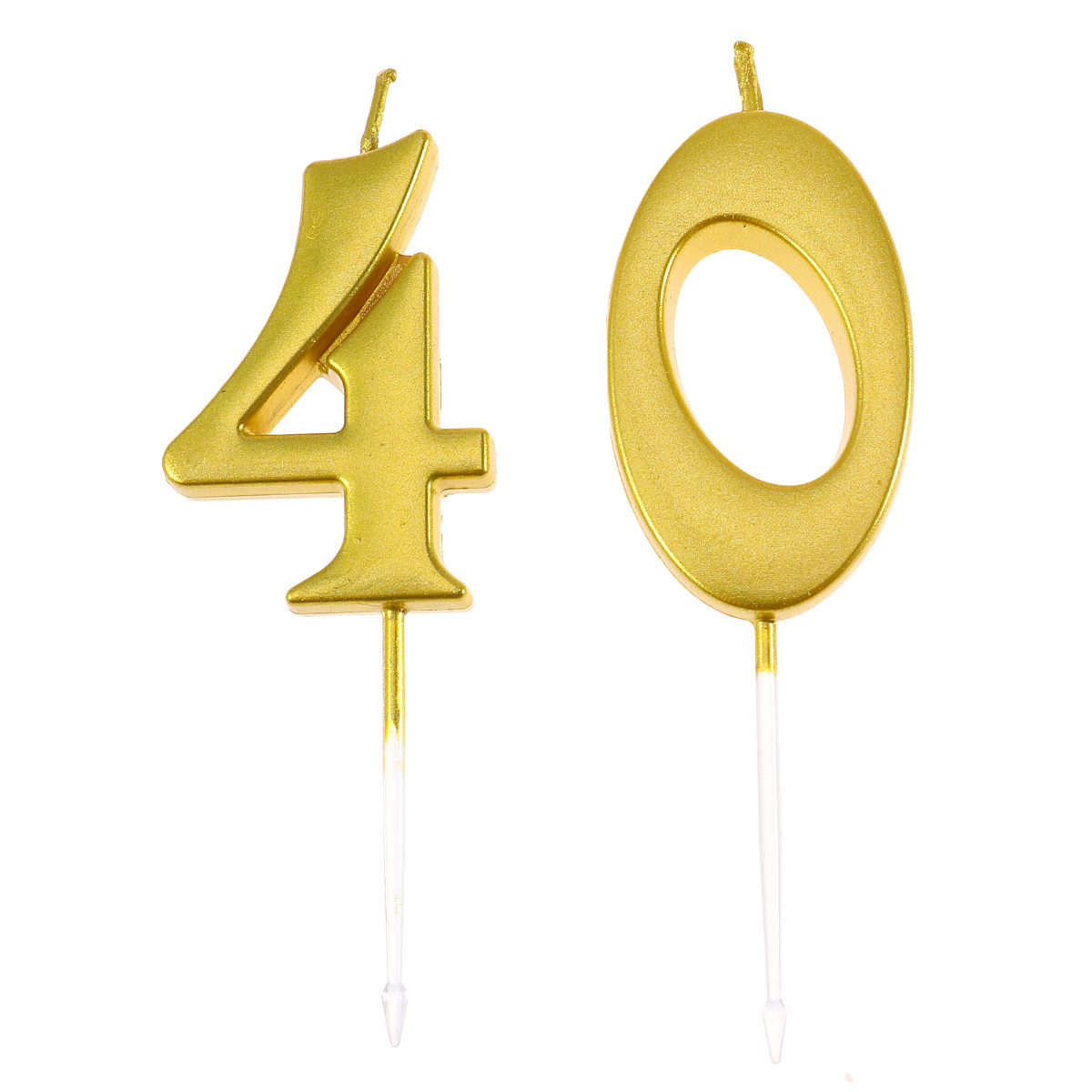 安全なエコパラフィン製の金色の数字「40」のバースデーキャン - Paraffin Wax のレビューと価格