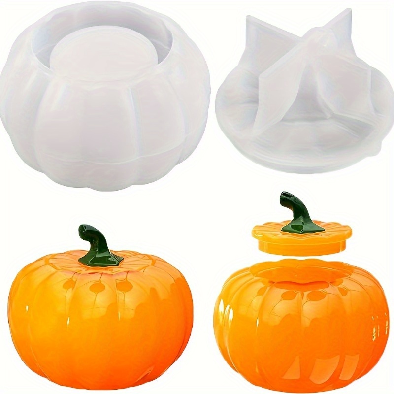 ふた付きハロウィンパンプキンジャー、シリコンモールド、エポキ - Candle Containers のレビューと価格