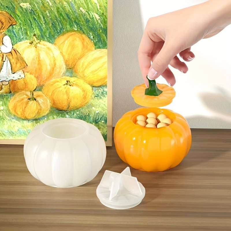 ふた付きハロウィンパンプキンジャー、シリコンモールド、エポキ - Candle Containers のレビューと価格