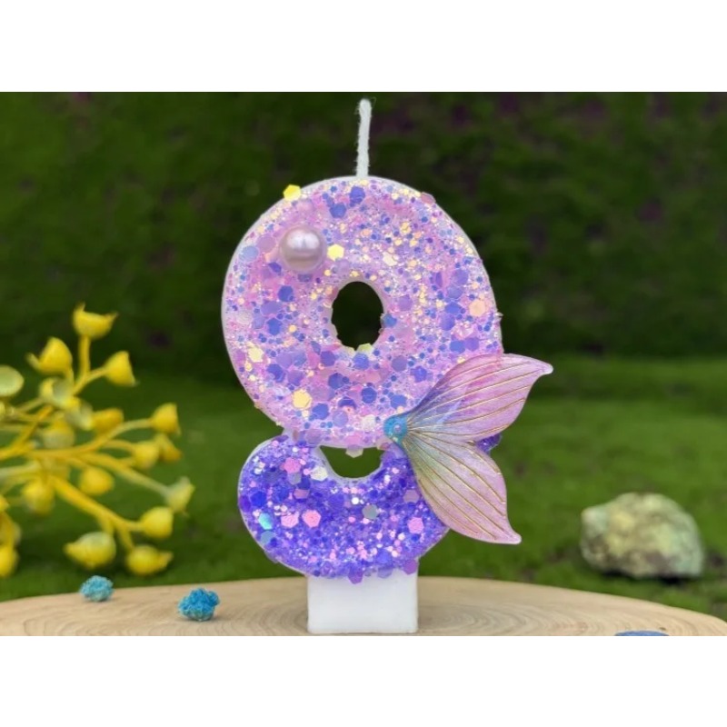 グリッターパープルグラデーションマーメイドテールナンバーキャ - Paraffin Wax のレビューと価格