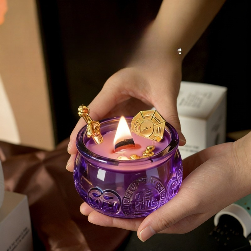 新年ギフト、紫の宝庫型香り付きキャンドル　伝統的な中国風　長 - Candle Fragrance のレビューと価格