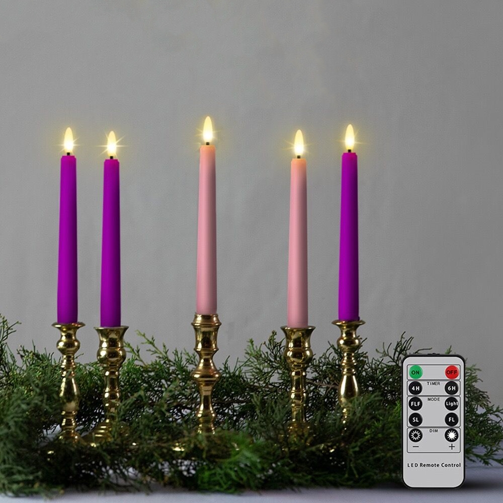 8インチのちらつきLEDテーパーキャンドルライト、電池式、タ - Candle Wick のレビューと価格