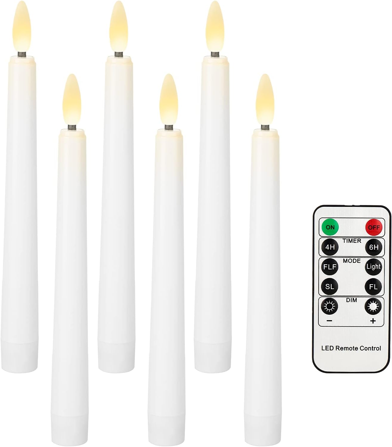 8インチのちらつきLEDテーパーキャンドルライト、電池式、タ - Candle Wick のレビューと価格