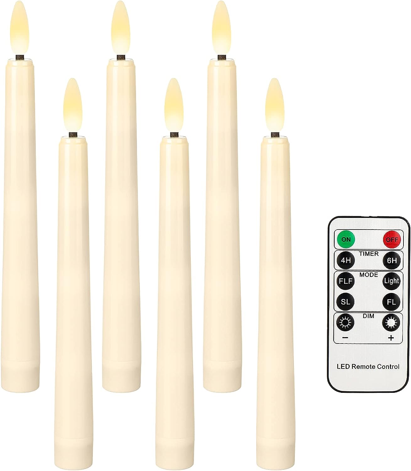 8インチのちらつきLEDテーパーキャンドルライト、電池式、タ - Candle Wick のレビューと価格