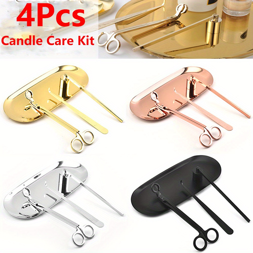 4 ピース/セット高級キャンドルケアキットステンレス鋼芯トリ - Candle Wick のレビューと価格
