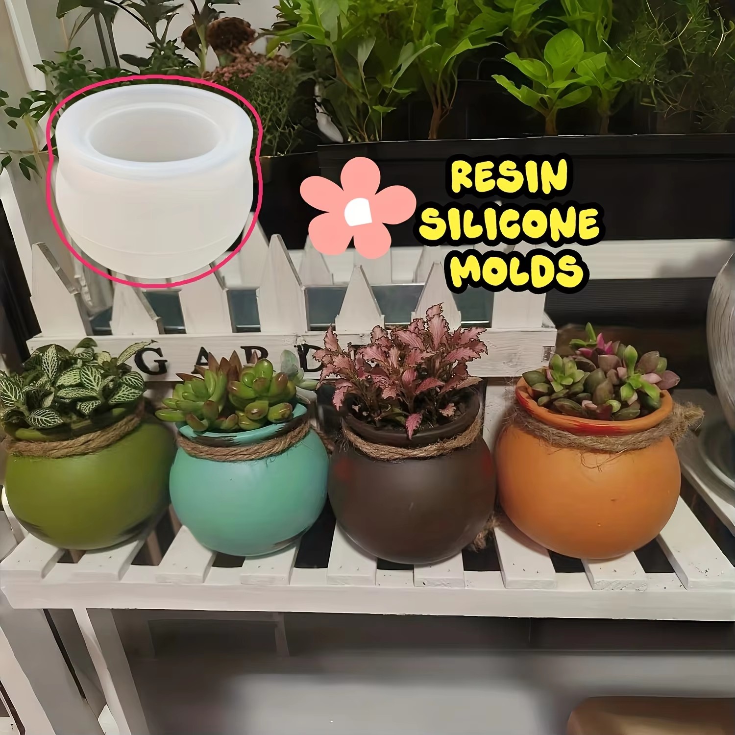 シリコンフラワーポット型、樹脂型、エポキシ型、香り付きキャン - Candle Containers のレビューと価格