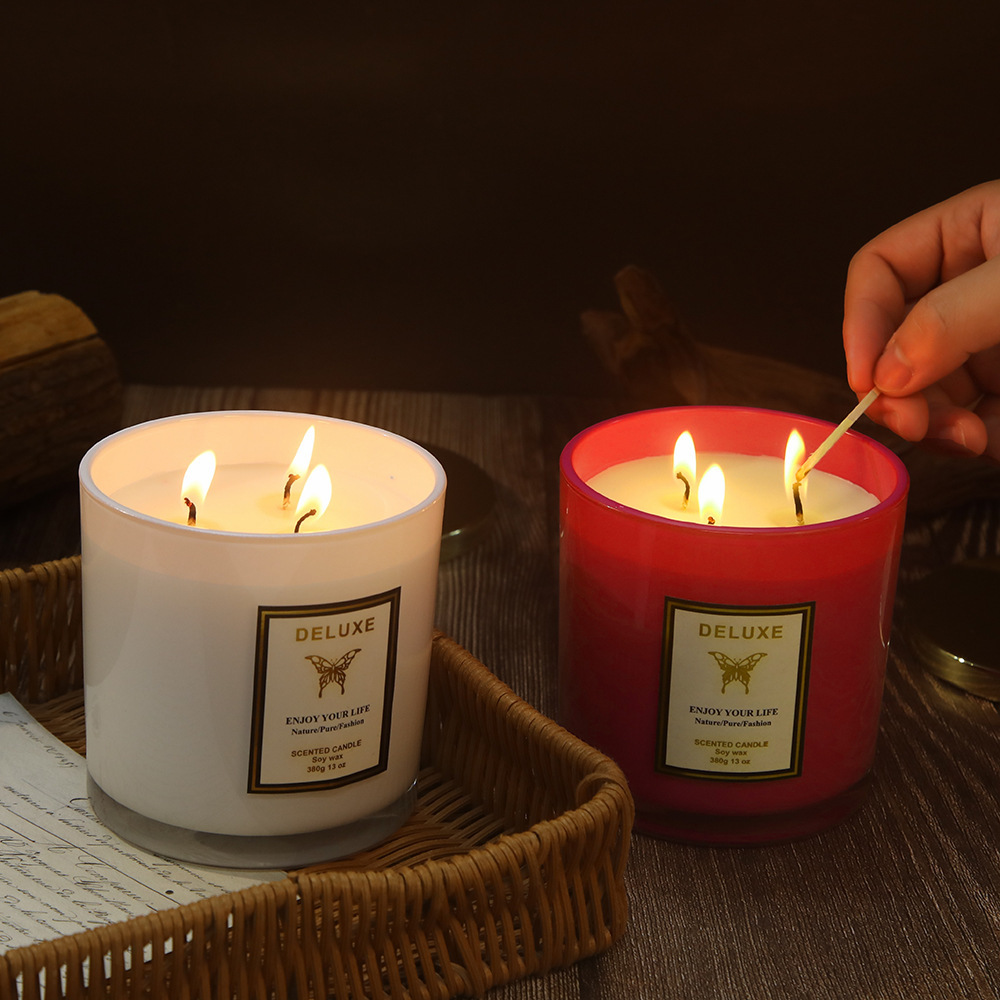 400gの金色の蓋が付いた、香りの良いキャンドル。家庭用、寝 - Candle Fragrance のレビューと価格