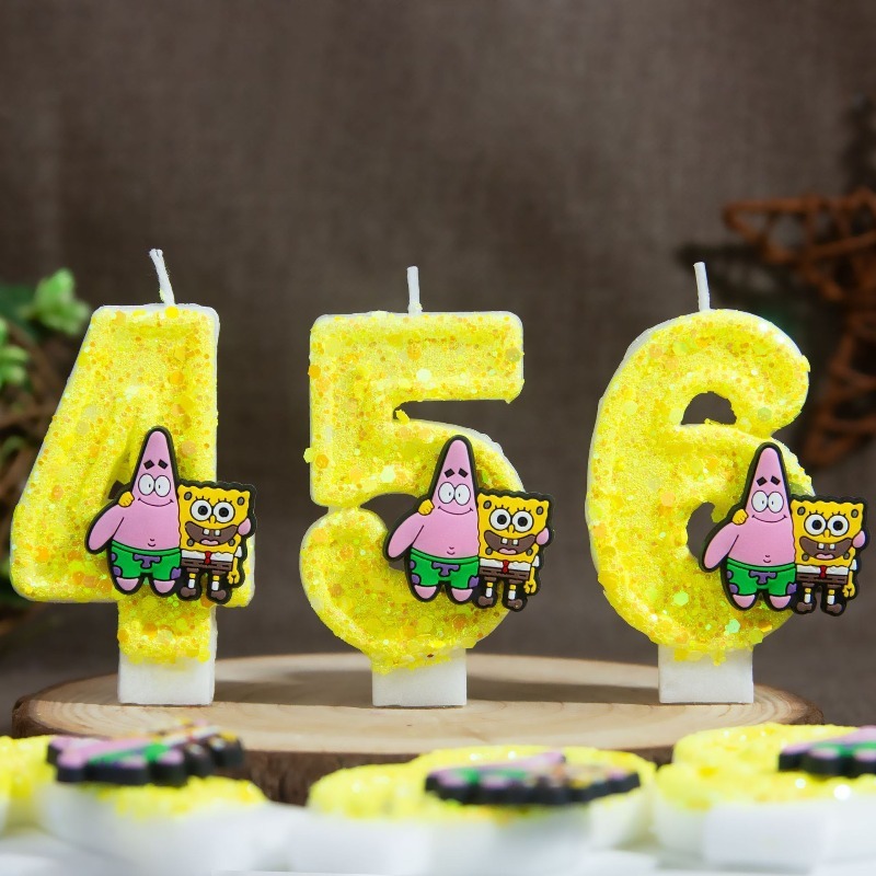 スポンジボブスクエアパンツ デジタルナンバーケーキキャンドル - Silk Candle のレビューと価格