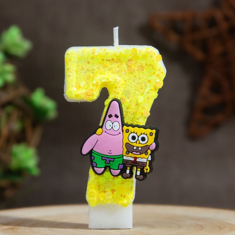 スポンジボブスクエアパンツ デジタルナンバーケーキキャンドル - Silk Candle のレビューと価格