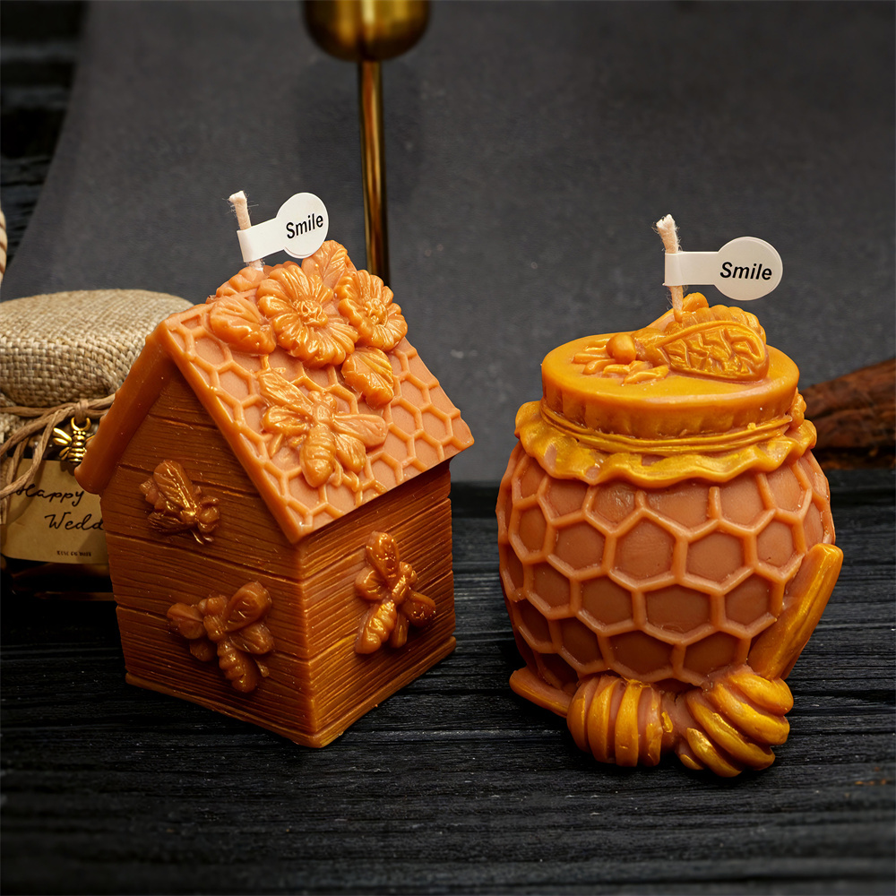 ハニカムピラーキャンドル型 蜂の巣ハニージャーシリコン型 リ - Candle Containers のレビューと価格
