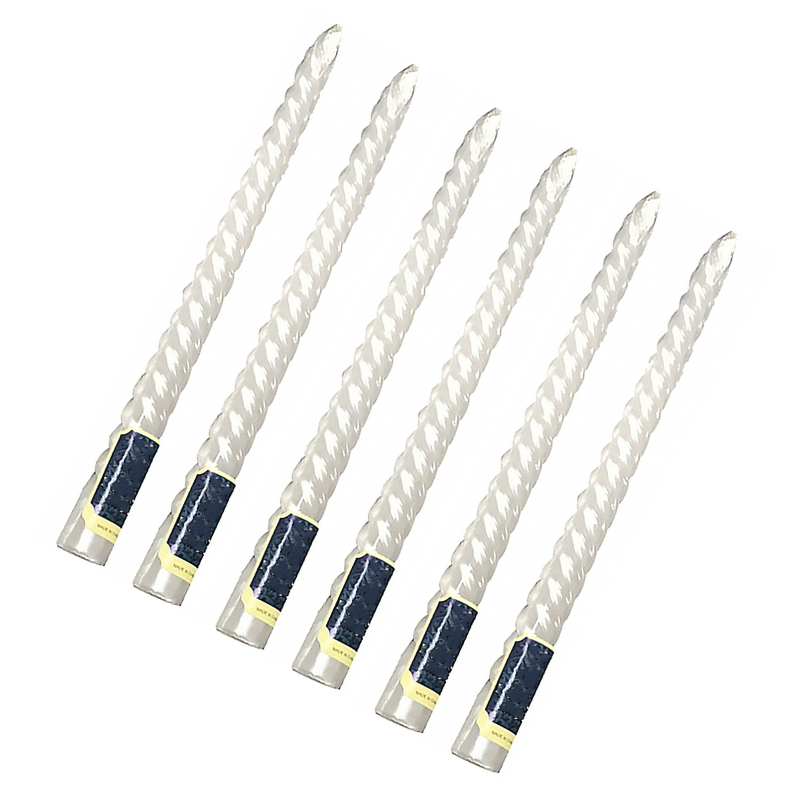 6本セット、白い糸で装飾された長いキャンドル。高級感があり、 - Paraffin Wax のレビューと価格