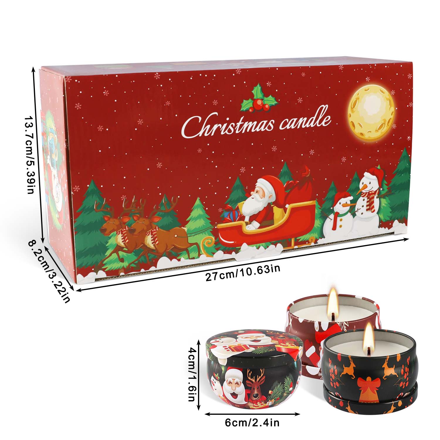 2.3インチ、16個入りクリスマス香りのキャンドルセット、高 - Soy Wax のレビューと価格