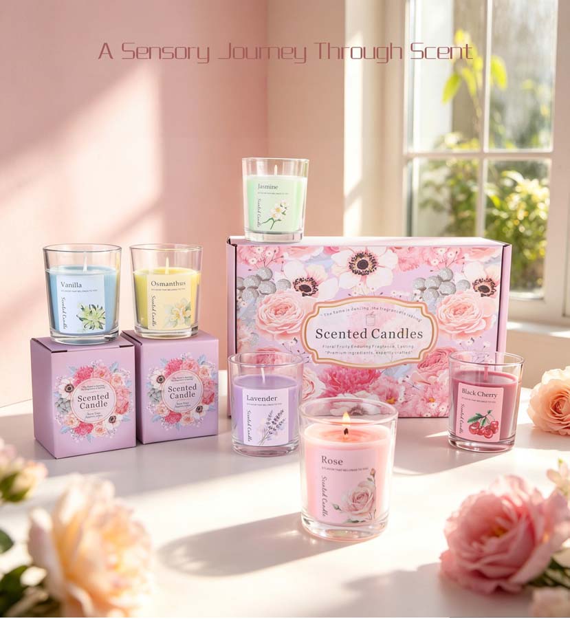 アロマセラピーアロマキャンドルギフトセット 6種類の香りのガ - Candle Fragrance のレビューと価格