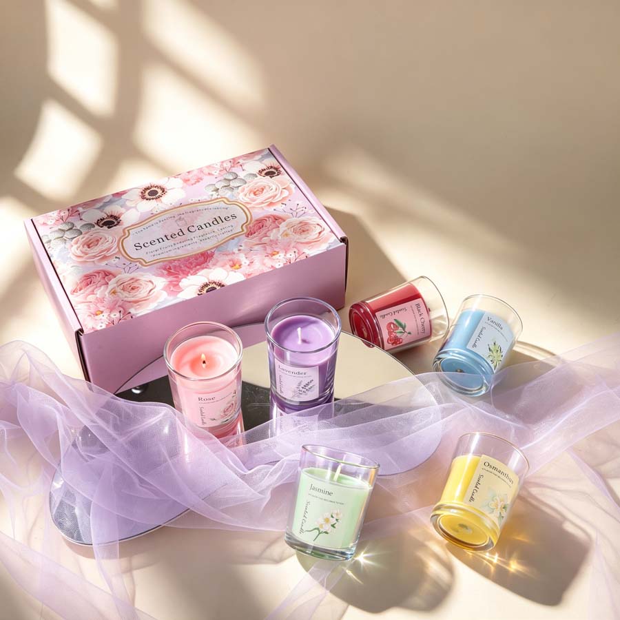アロマセラピーアロマキャンドルギフトセット 6種類の香りのガ - Candle Fragrance のレビューと価格