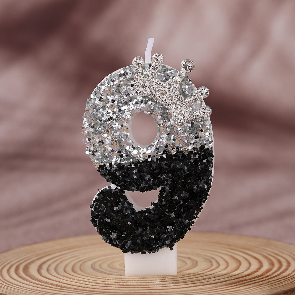 ブラックシルバーグラデーションクラウン手作りDIYデジタルキ - Silk Candle のレビューと価格